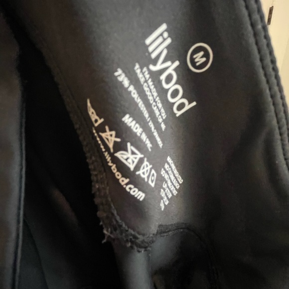 SoulCycle x Lilybod matching set black white yellow stripes L top & M bottom - Picture 5 of 5